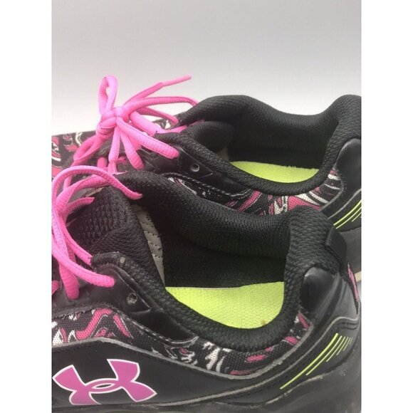 UNDER ARMOUR GGS MICRO G NITROUS KIDS RUNNING SHOES 5.5 Y EUR 38 BLACK PINK - Picture 5 of 11